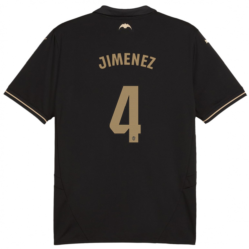 Kids Football Maria Jimenez #4 Black Away Jersey 2024/25 T-Shirt