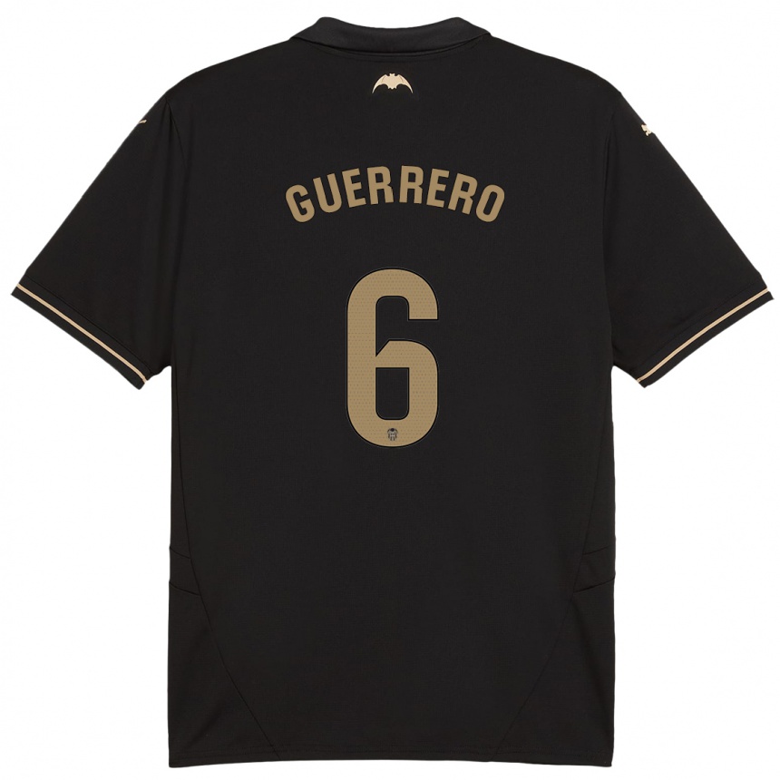 Kids Football Paula Guerrero #6 Black Away Jersey 2024/25 T-Shirt