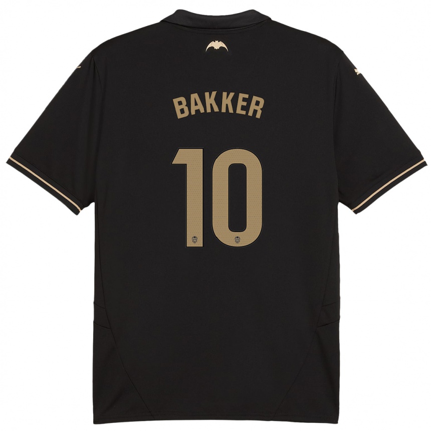 Kids Football Linda Bakker #10 Black Away Jersey 2024/25 T-Shirt