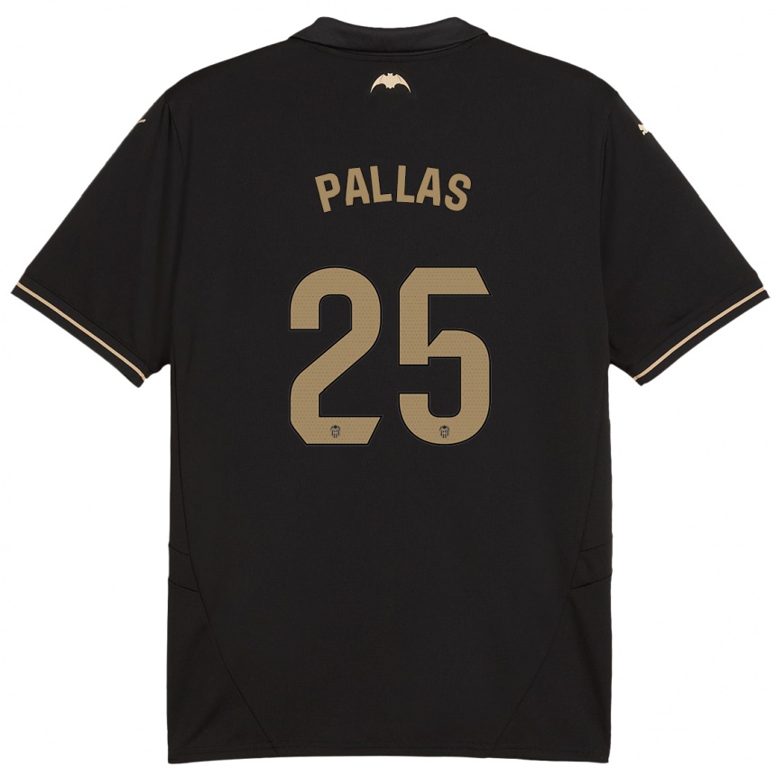 Kids Football Nerea Pallas #25 Black Away Jersey 2024/25 T-Shirt