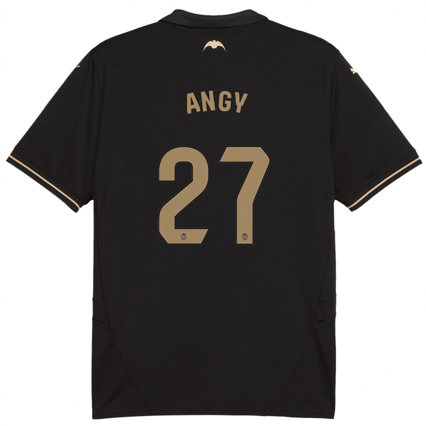 Kids Football Angy #27 Black Away Jersey 2024/25 T-Shirt