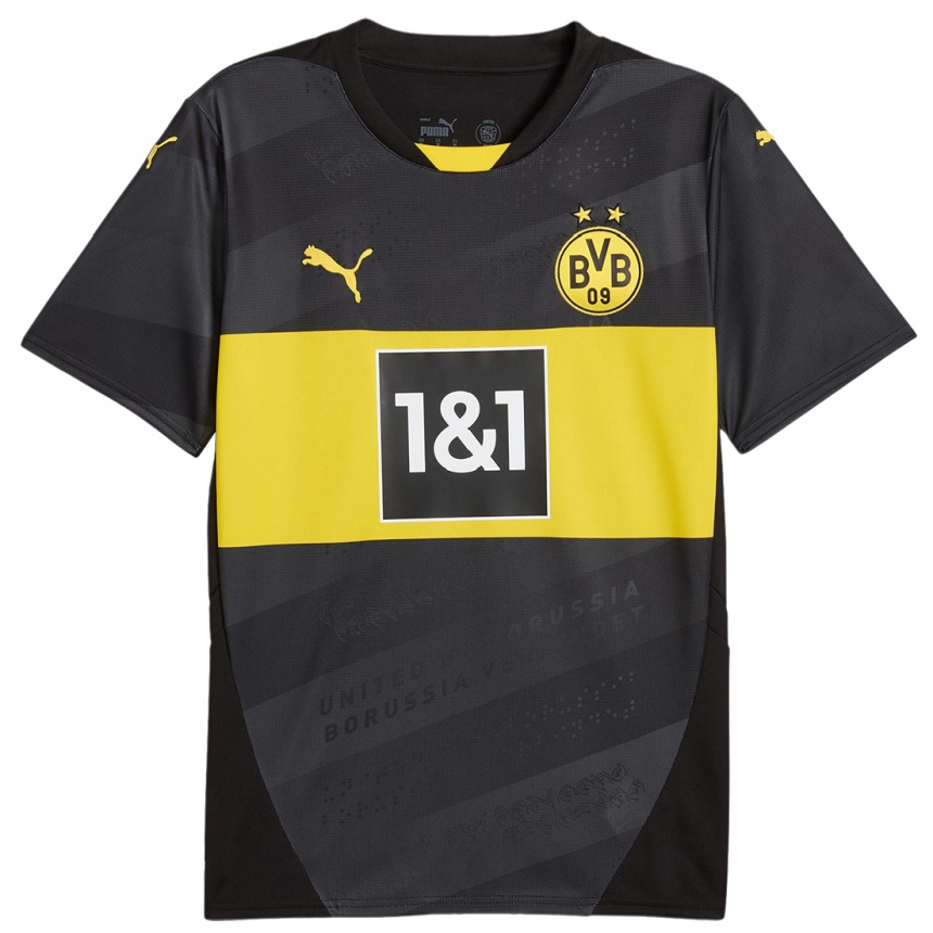 Kids Football Grijseels Alina #4 Black Yellow Away Jersey 2024/25 T-Shirt