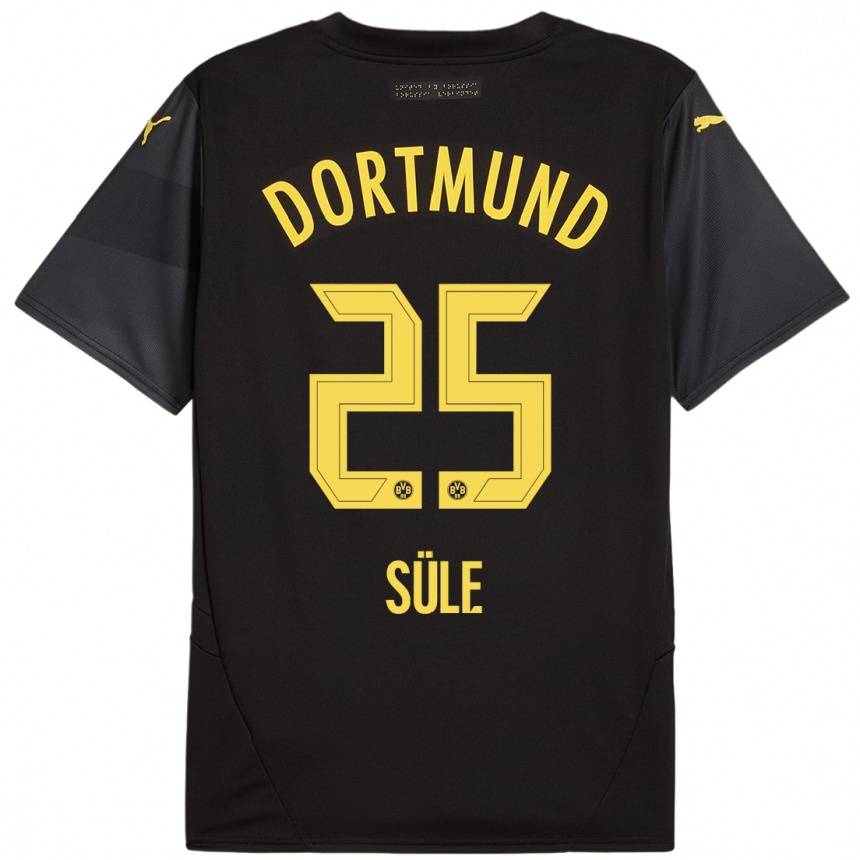 Kids Football Niklas Sule #25 Black Yellow Away Jersey 2024/25 T-Shirt