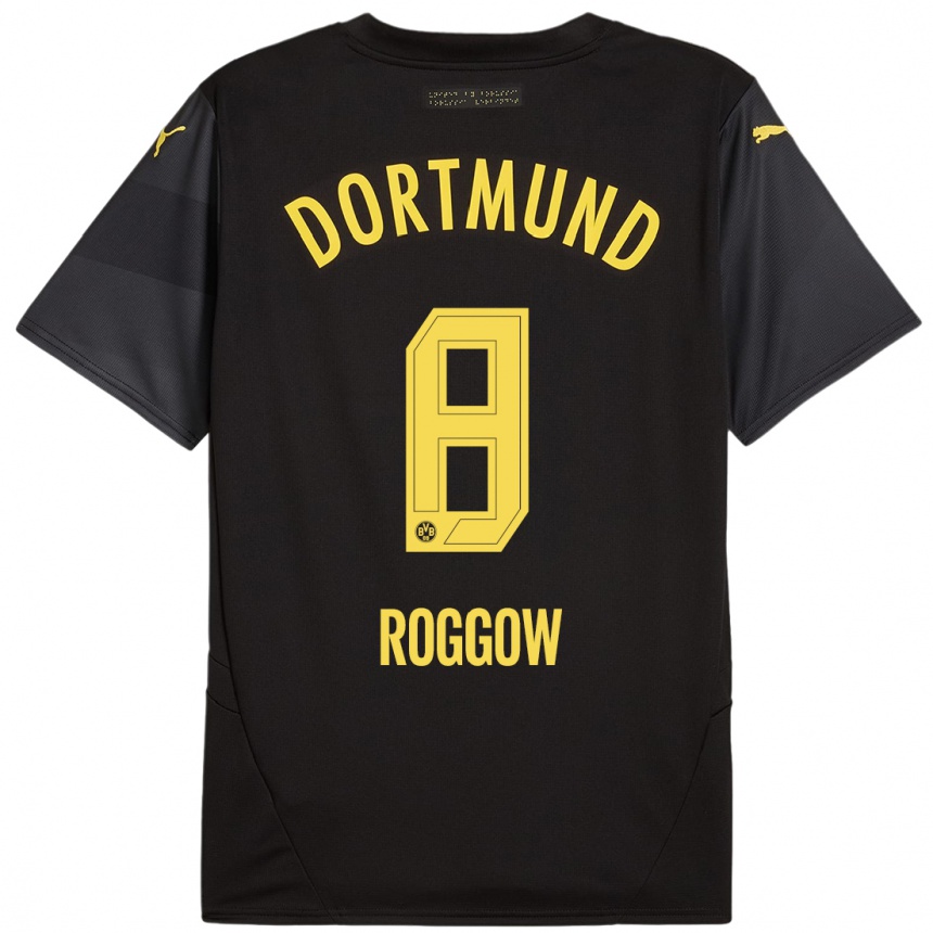 Kids Football Franz Roggow #8 Black Yellow Away Jersey 2024/25 T-Shirt