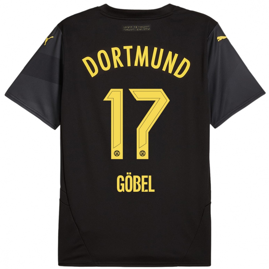 Kids Football Patrick Göbel #17 Black Yellow Away Jersey 2024/25 T-Shirt