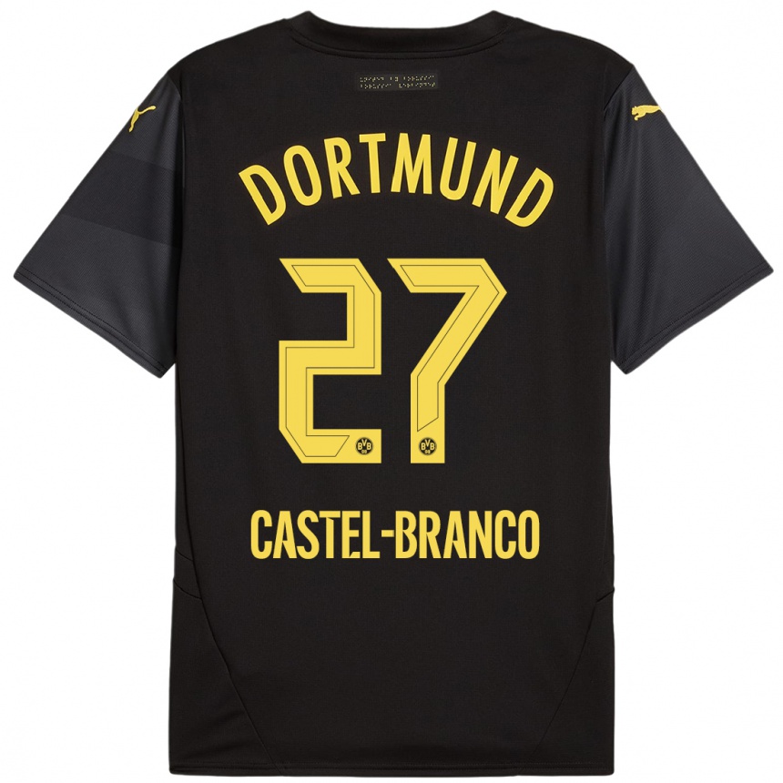 Kids Football Diego Castel-Branco #27 Black Yellow Away Jersey 2024/25 T-Shirt