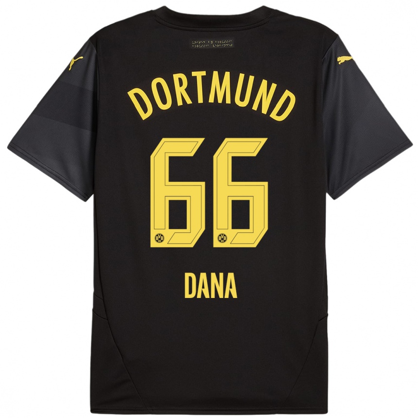 Kids Football Bleckmann Dana #66 Black Yellow Away Jersey 2024/25 T-Shirt