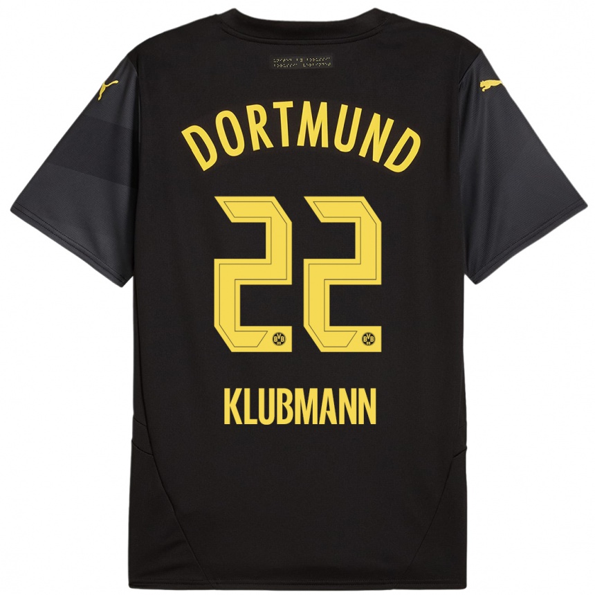 Kids Football Leon Klubmann #22 Black Yellow Away Jersey 2024/25 T-Shirt