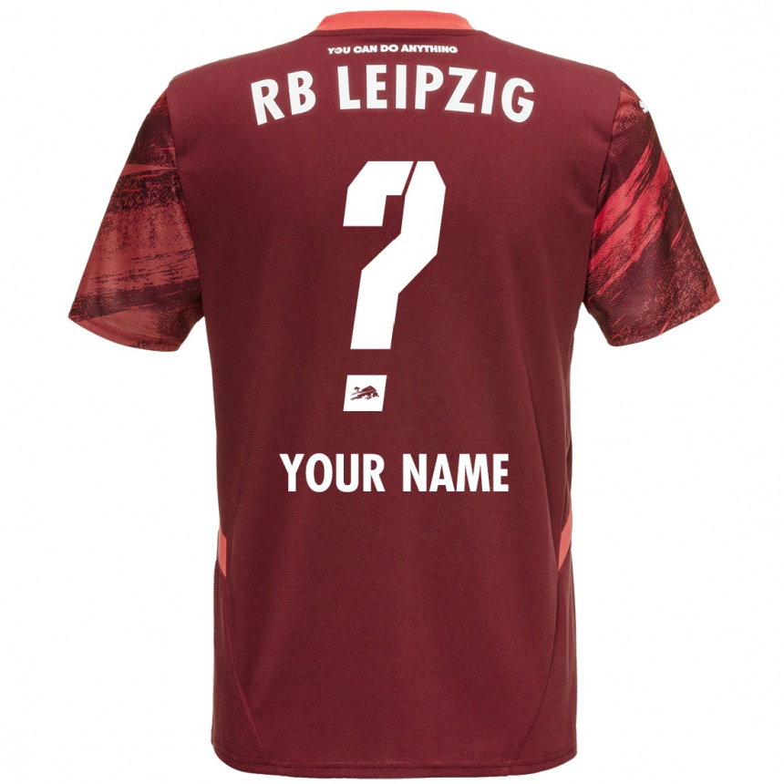 Kids Football Your Name #0 Burgundy Away Jersey 2024/25 T-Shirt