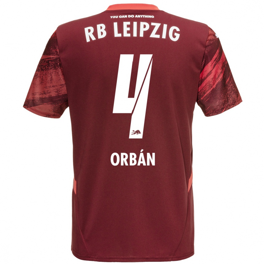 Kids Football Willi Orbán #4 Burgundy Away Jersey 2024/25 T-Shirt