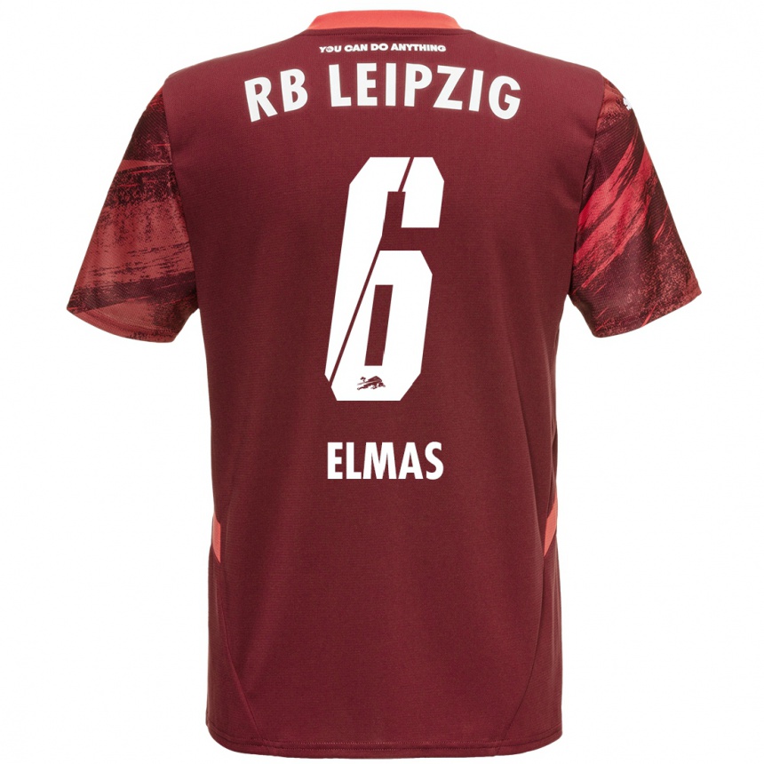 Kids Football Eljif Elmas #6 Burgundy Away Jersey 2024/25 T-Shirt