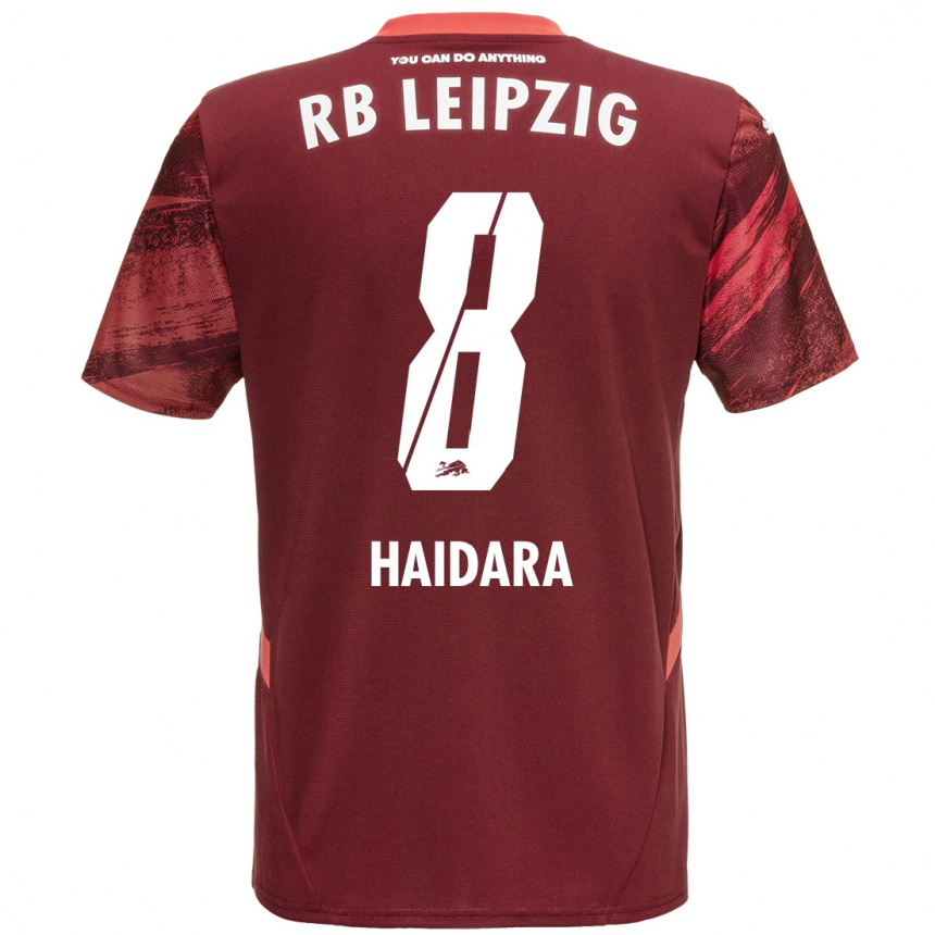 Kids Football Amadou Haidara #8 Burgundy Away Jersey 2024/25 T-Shirt