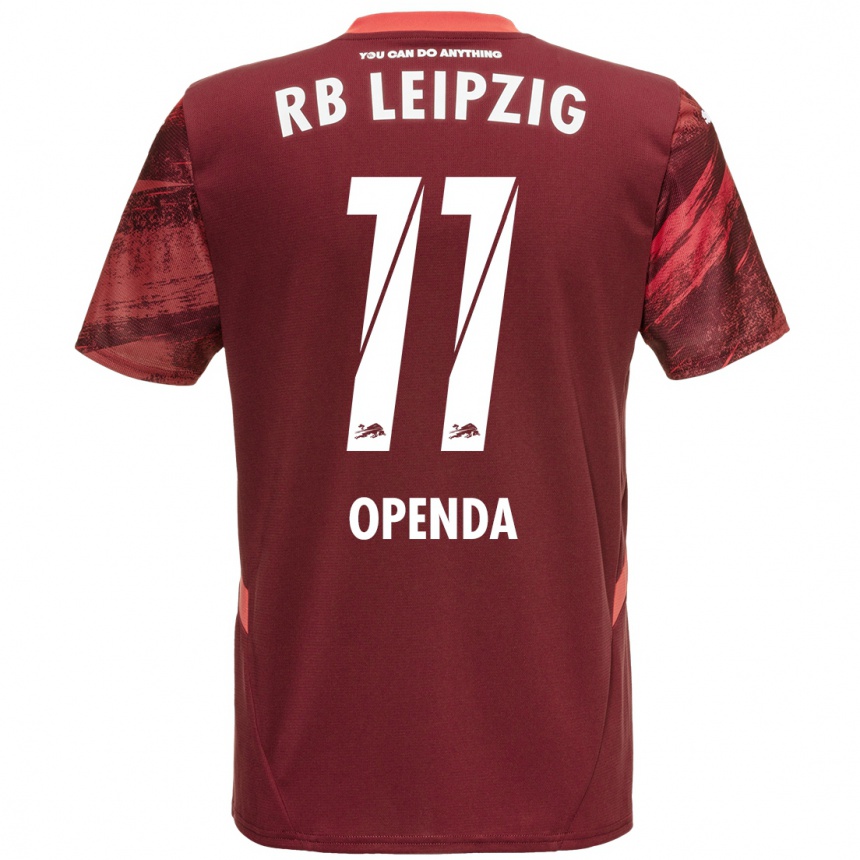 Kids Football Loïs Openda #11 Burgundy Away Jersey 2024/25 T-Shirt