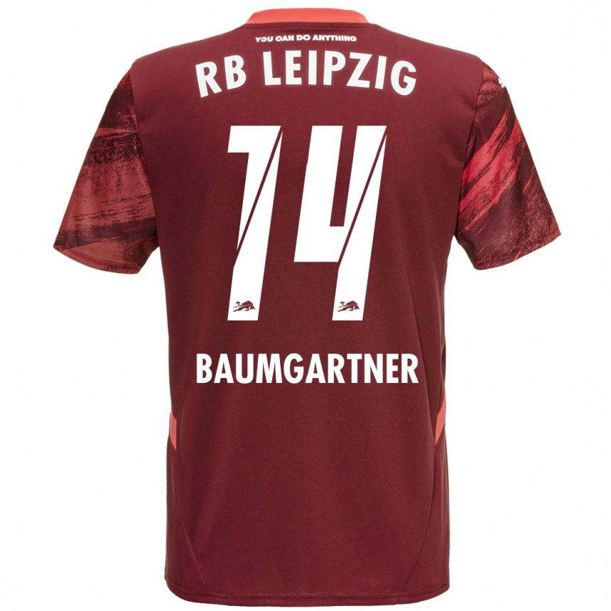 Kids Football Christoph Baumgartner #14 Burgundy Away Jersey 2024/25 T-Shirt