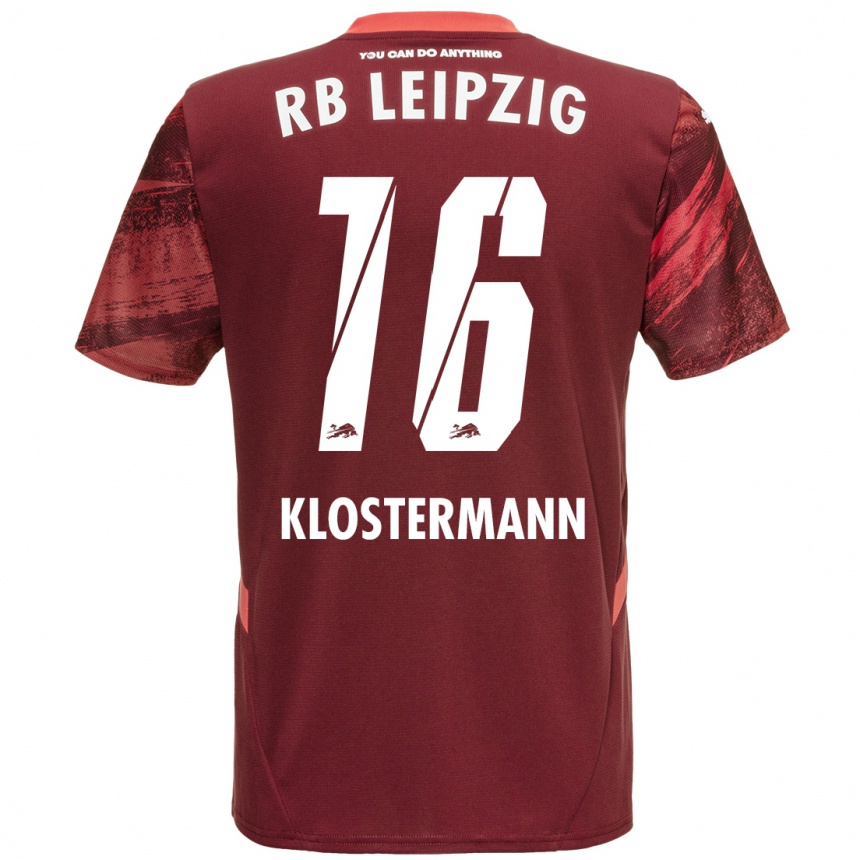 Kids Football Lukas Klostermann #16 Burgundy Away Jersey 2024/25 T-Shirt