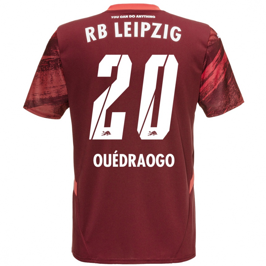 Kids Football Assan Ouédraogo #20 Burgundy Away Jersey 2024/25 T-Shirt