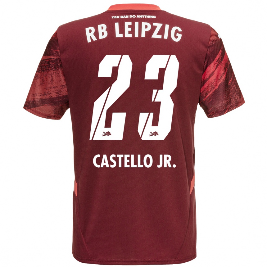 Kids Football Castello Lukeba #23 Burgundy Away Jersey 2024/25 T-Shirt