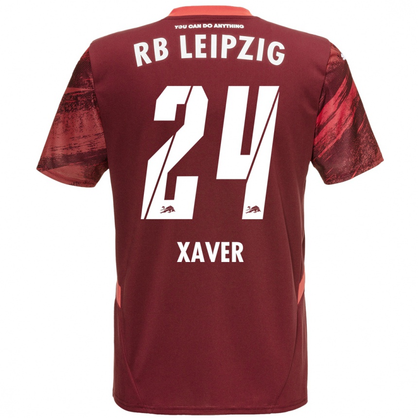 Kids Football Xaver Schlager #24 Burgundy Away Jersey 2024/25 T-Shirt