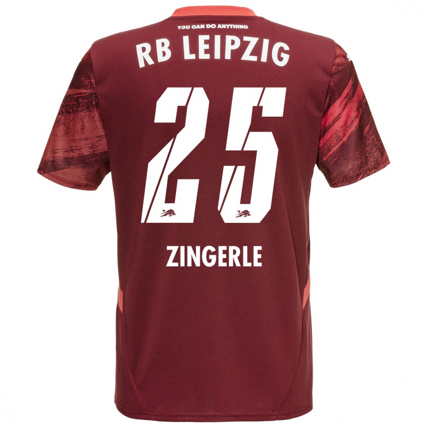 Kids Football Leopold Zingerle #25 Burgundy Away Jersey 2024/25 T-Shirt