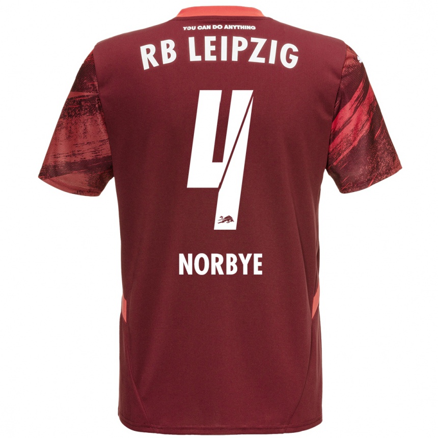 Kids Football Jonathan Norbye #4 Burgundy Away Jersey 2024/25 T-Shirt