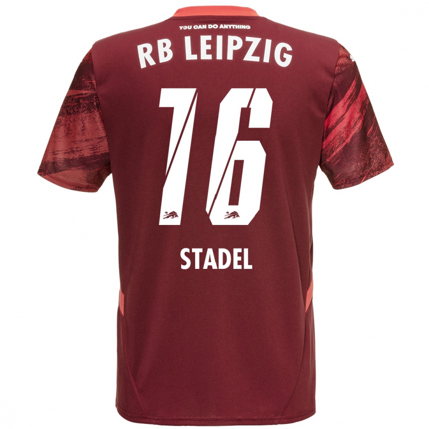 Kids Football Maddox Stadel #16 Burgundy Away Jersey 2024/25 T-Shirt