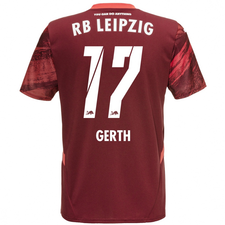 Kids Football Amos Gerth #17 Burgundy Away Jersey 2024/25 T-Shirt