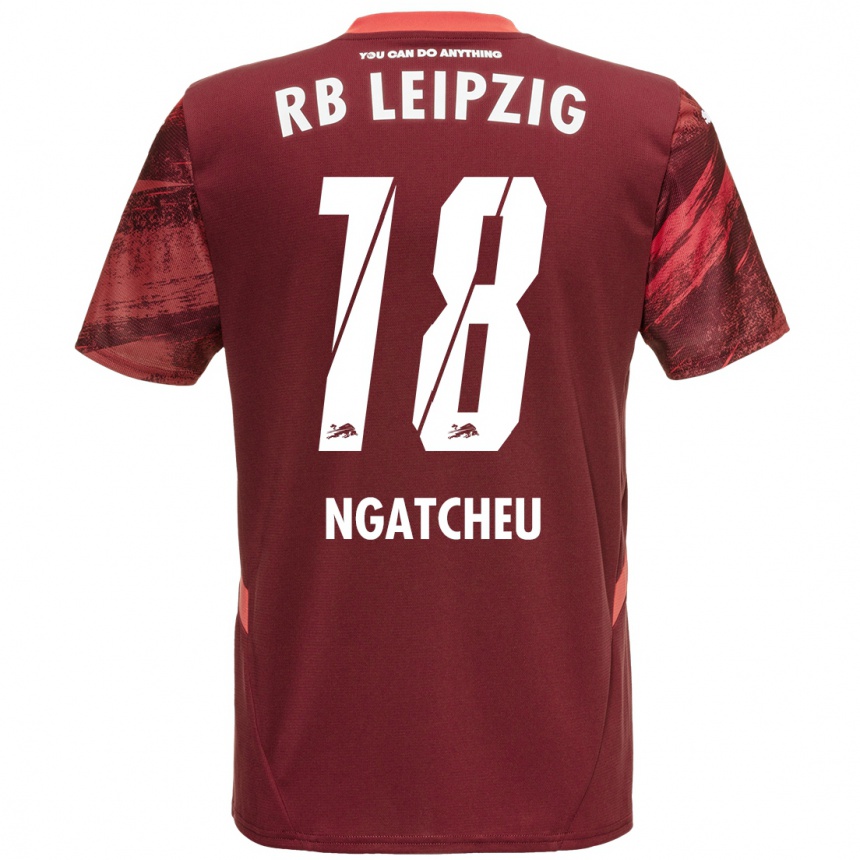 Kids Football Yohan Ngatcheu #18 Burgundy Away Jersey 2024/25 T-Shirt