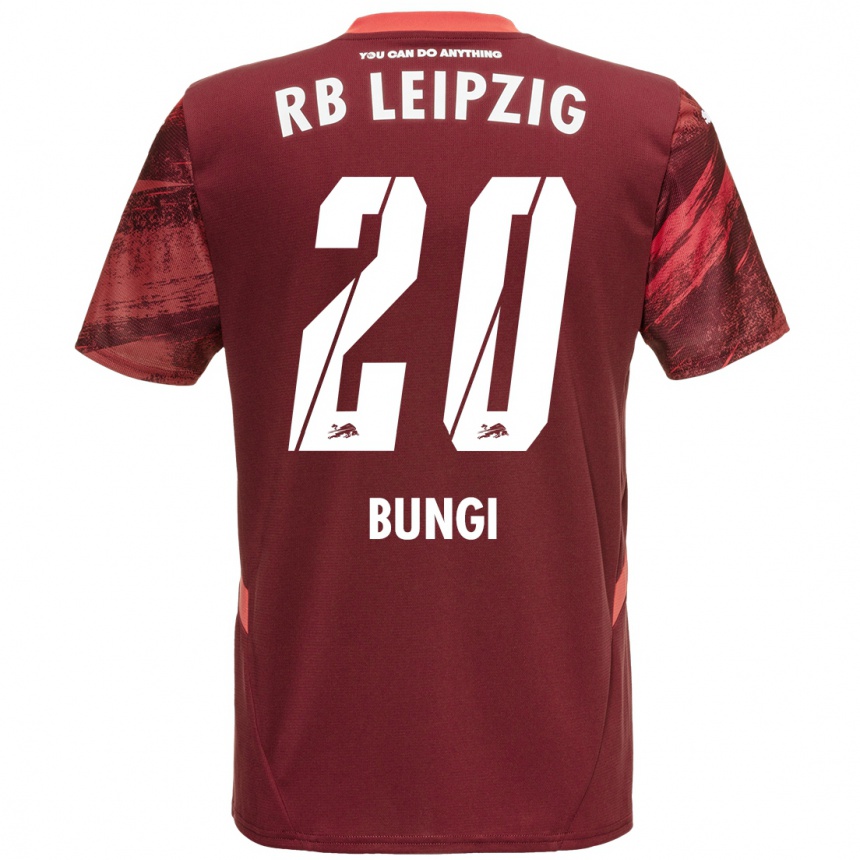 Kids Football Joyeux Masanka Bungi #20 Burgundy Away Jersey 2024/25 T-Shirt