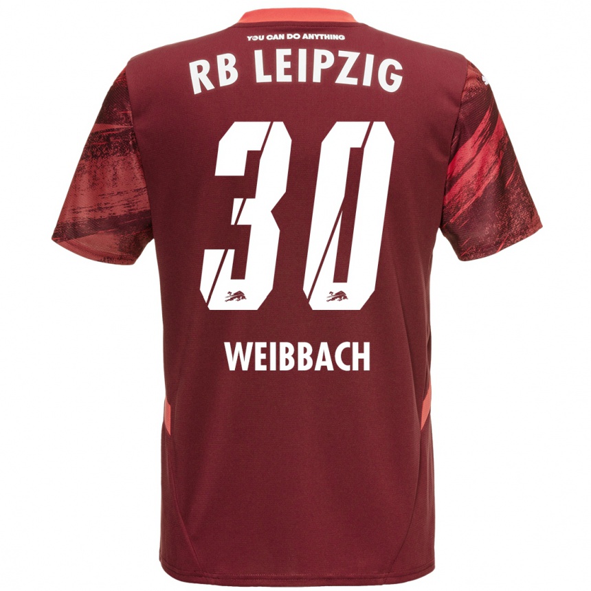 Kids Football Noah Weißbach #30 Burgundy Away Jersey 2024/25 T-Shirt