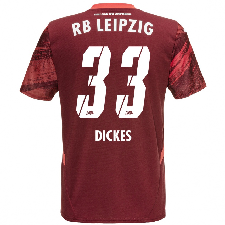 Kids Football Fernando Dickes #33 Burgundy Away Jersey 2024/25 T-Shirt