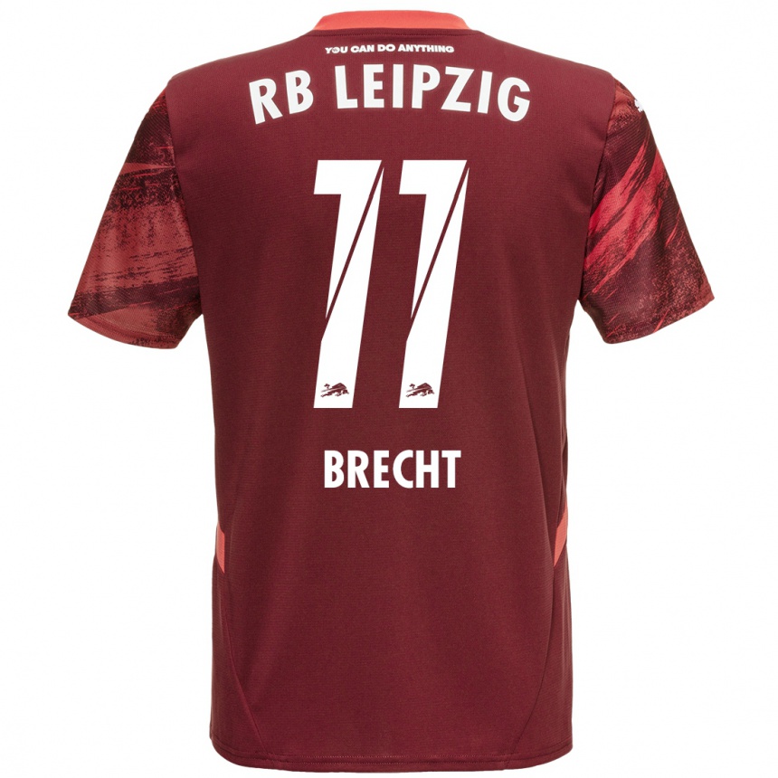 Kids Football Barbara Brecht #11 Burgundy Away Jersey 2024/25 T-Shirt