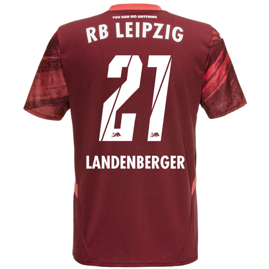 Kids Football Julia Landenberger #21 Burgundy Away Jersey 2024/25 T-Shirt