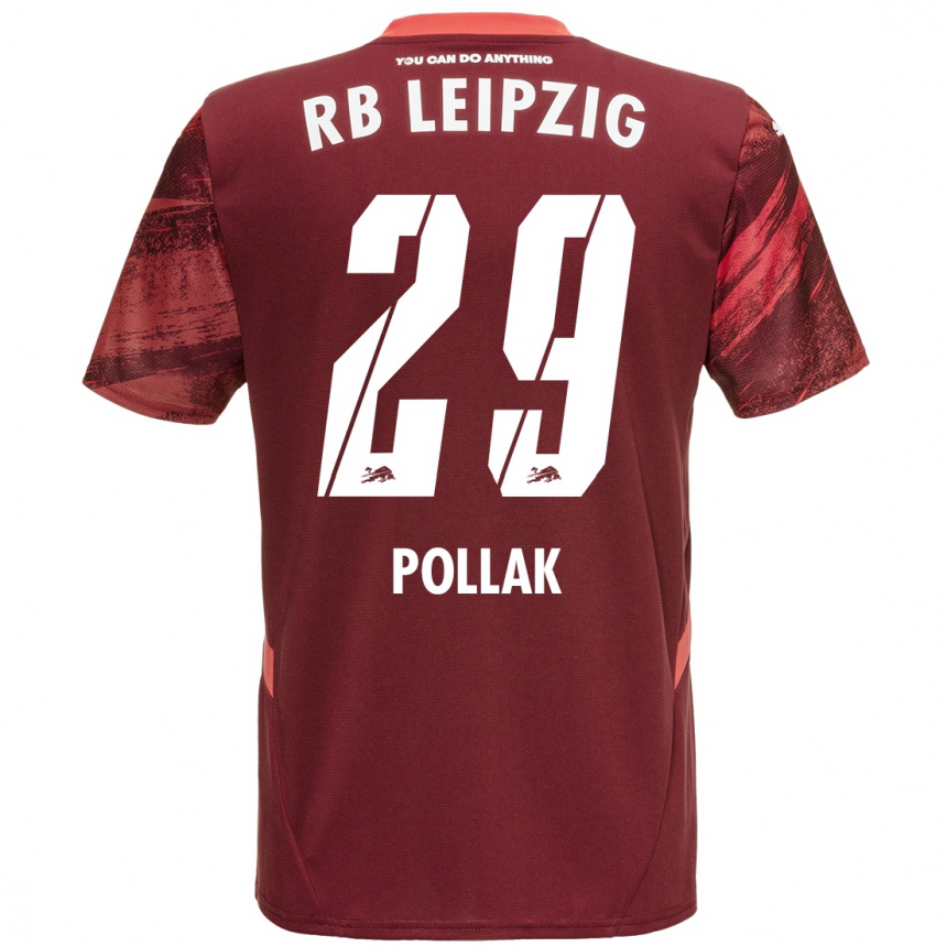 Kids Football Julia Pollak #29 Burgundy Away Jersey 2024/25 T-Shirt