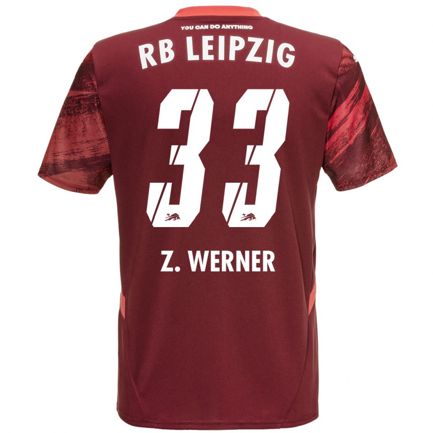 Kids Football Zoé Werner #33 Burgundy Away Jersey 2024/25 T-Shirt