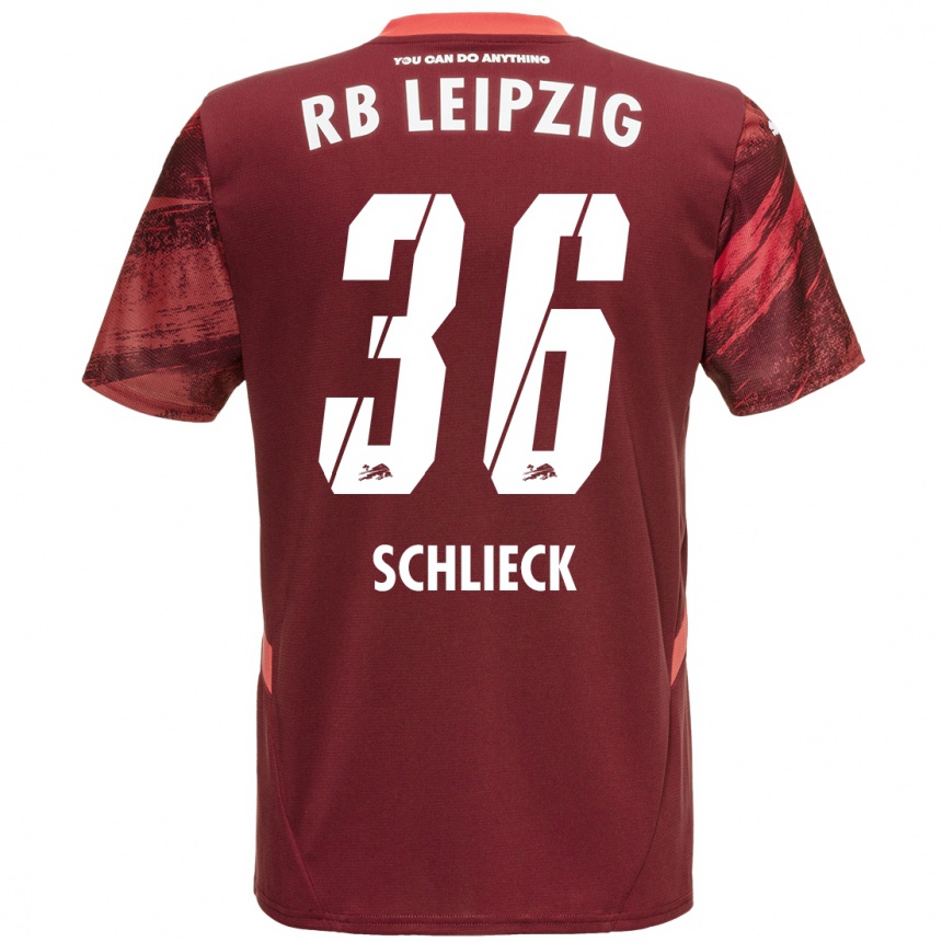 Kids Football Timo Schlieck #36 Burgundy Away Jersey 2024/25 T-Shirt