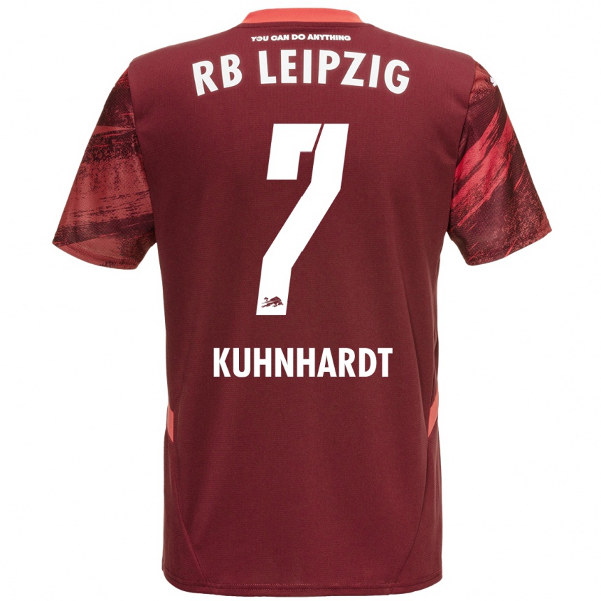 Kids Football Paul Kühnhardt #7 Burgundy Away Jersey 2024/25 T-Shirt