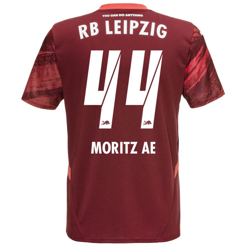 Kids Football Moritz Aé #44 Burgundy Away Jersey 2024/25 T-Shirt