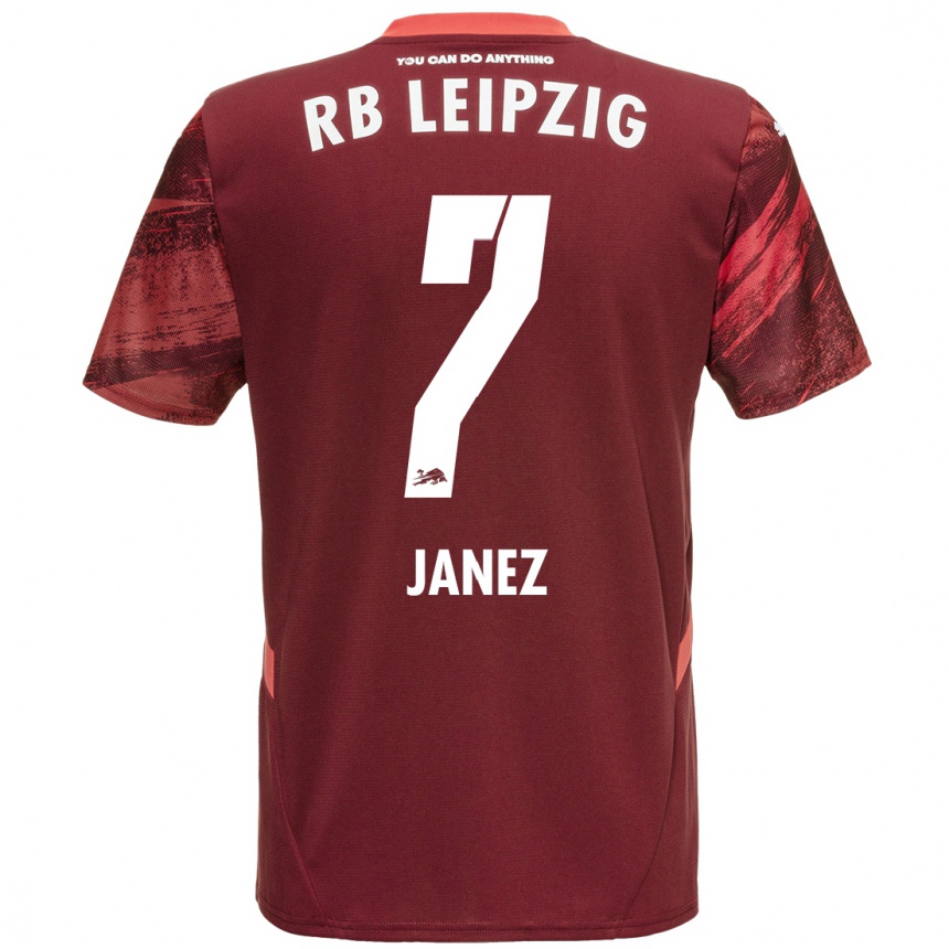 Kids Football Korina Lara Janež #7 Burgundy Away Jersey 2024/25 T-Shirt