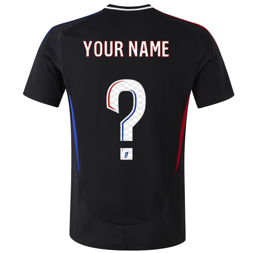 Kids Football Your Name #0 Black Away Jersey 2024/25 T-Shirt