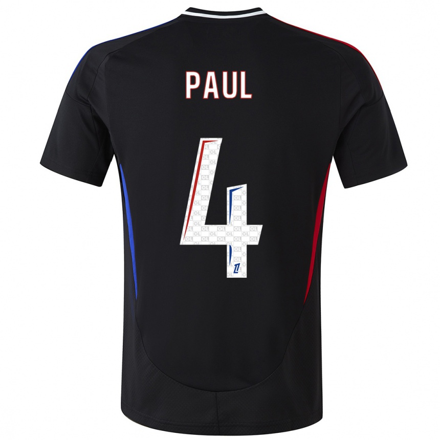 Kids Football Paul Akouokou #4 Black Away Jersey 2024/25 T-Shirt