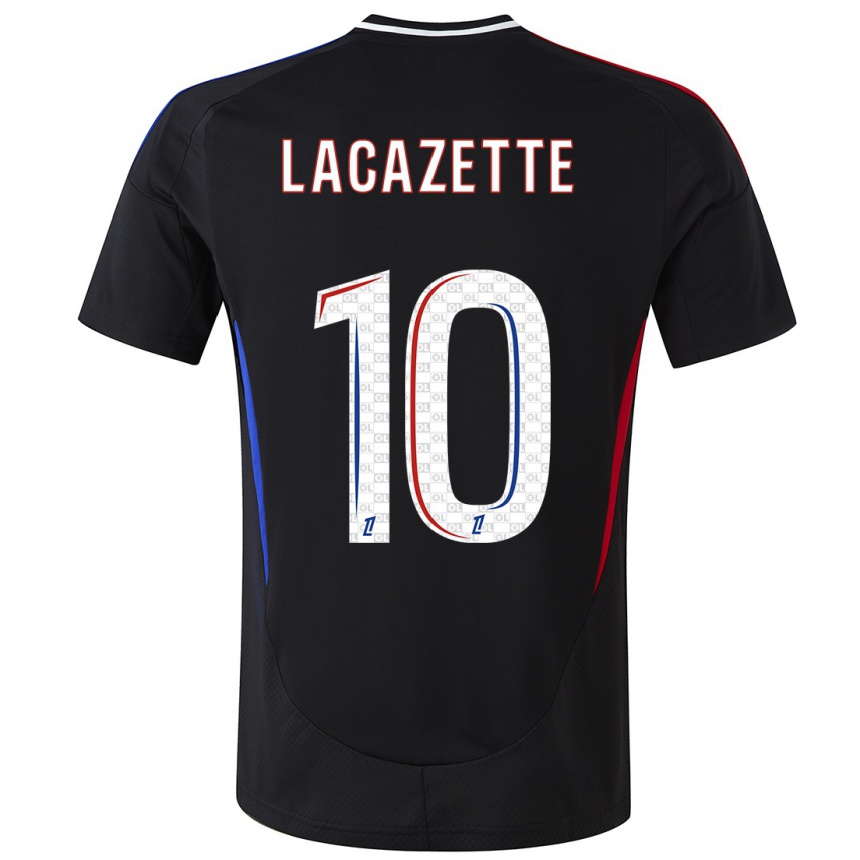 Kids Football Alexandre Lacazette #10 Black Away Jersey 2024/25 T-Shirt