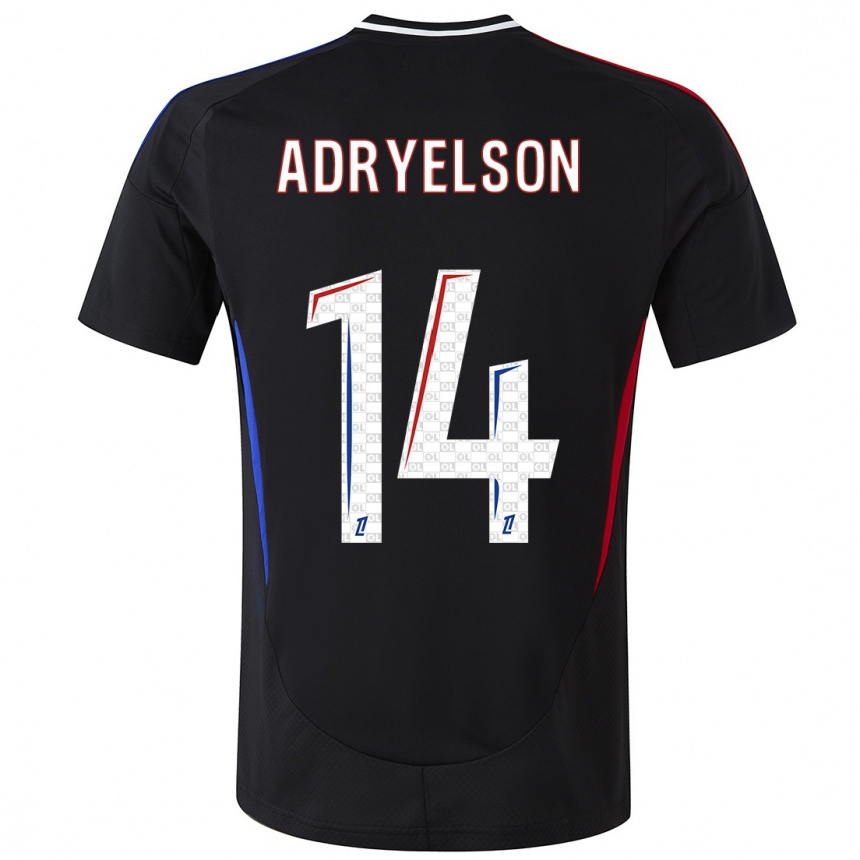 Kids Football Adryelson #14 Black Away Jersey 2024/25 T-Shirt