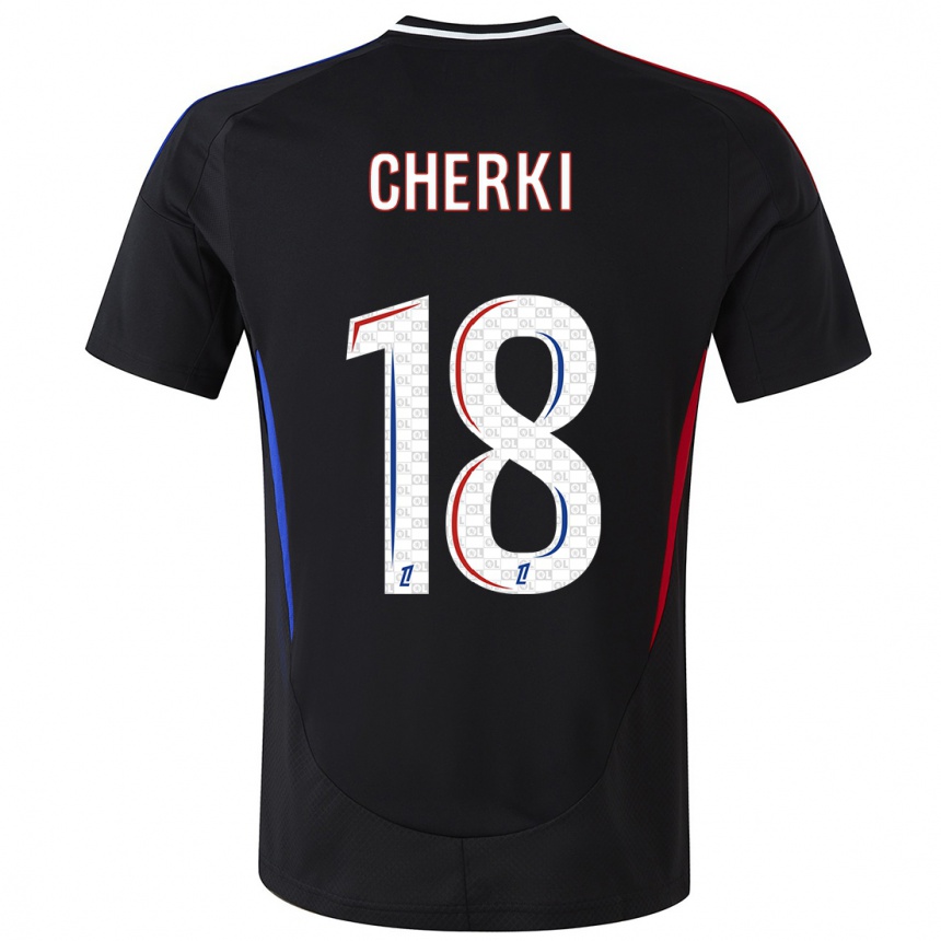 Kids Football Rayan Cherki #18 Black Away Jersey 2024/25 T-Shirt