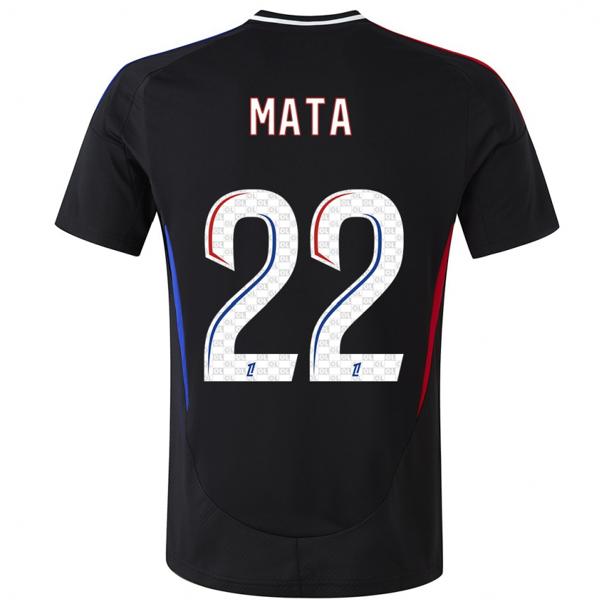 Kids Football Clinton Mata #22 Black Away Jersey 2024/25 T-Shirt