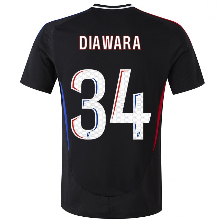 Kids Football Mahamadou Diawara #34 Black Away Jersey 2024/25 T-Shirt