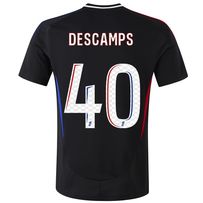 Kids Football Rémy Descamps #40 Black Away Jersey 2024/25 T-Shirt