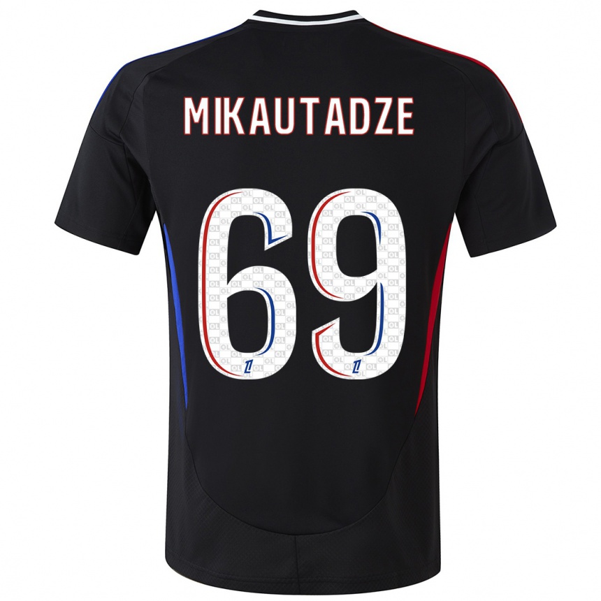 Kids Football Georges Mikautadze #69 Black Away Jersey 2024/25 T-Shirt