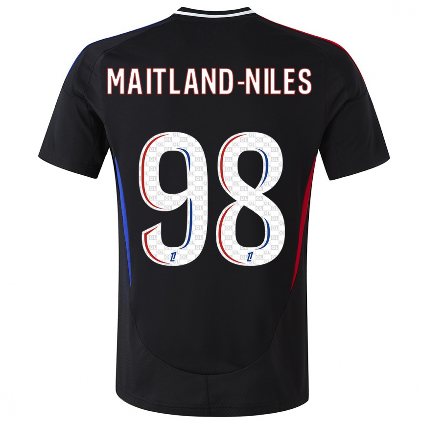 Kids Football Ainsley Maitland-Niles #98 Black Away Jersey 2024/25 T-Shirt