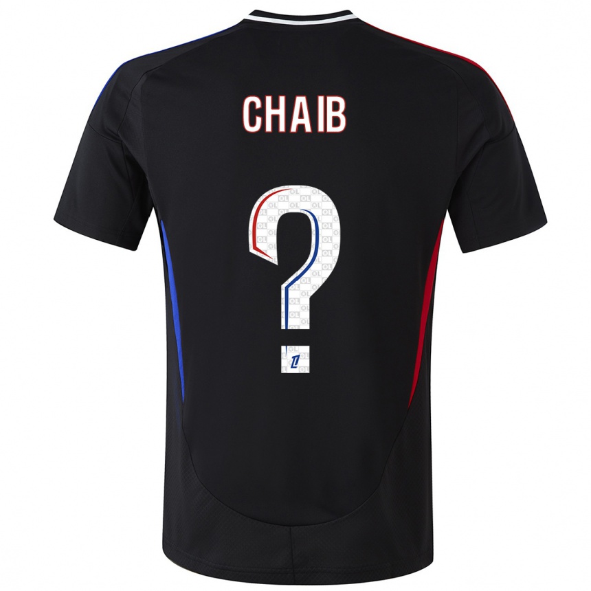 Kids Football Yacine Chaib #0 Black Away Jersey 2024/25 T-Shirt