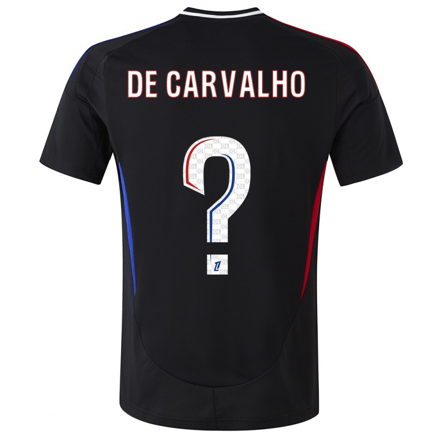 Kids Football Mathys De Carvalho #0 Black Away Jersey 2024/25 T-Shirt